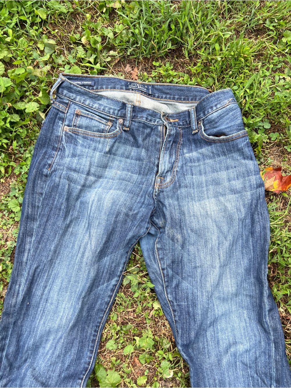 Lucky Brand Washed Denim Jeans - Casual Straight Fit